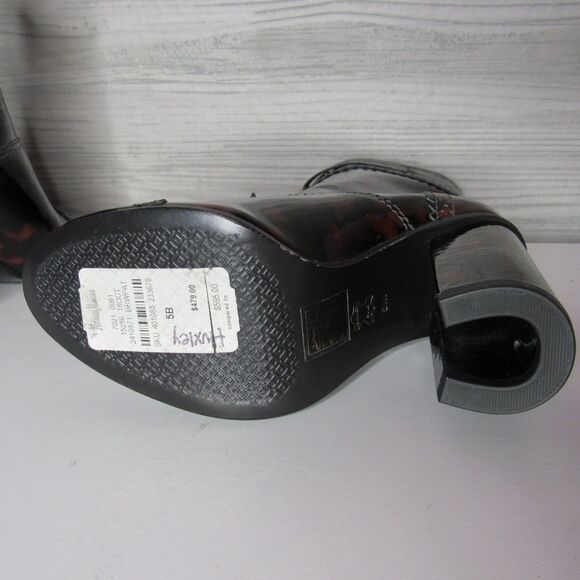 Tory Burch Tortoise Shell Huxley Leather Booties - Picture 7 of 8